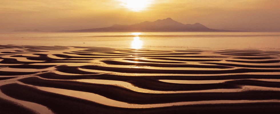 御輿来海岸の夕日